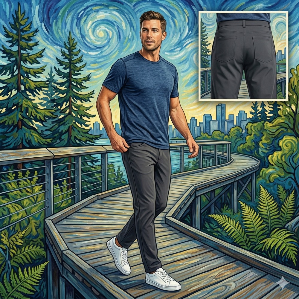 Lululemon ABC Classic-Fit Trouser Warpstreme Obsidian Black Mens 33 LM5AQSS